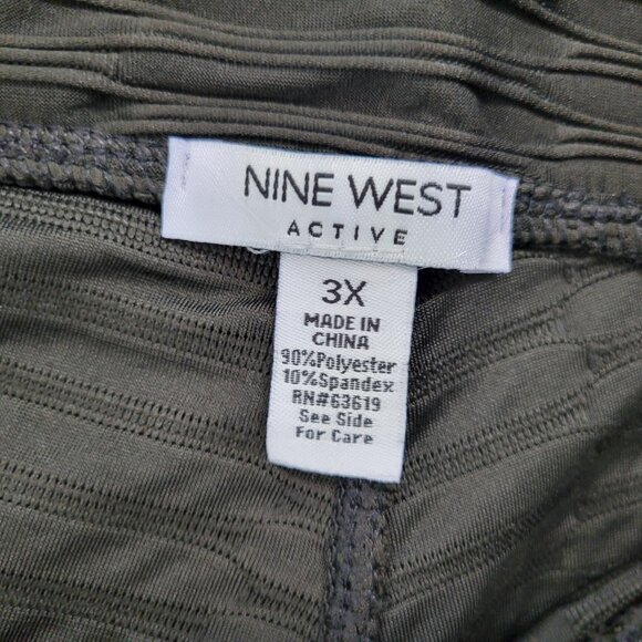 Nine West Active Women Leggings 3X Plus Black Pleated Pockets Poly Blend BLA115E - Picture 7 of 8